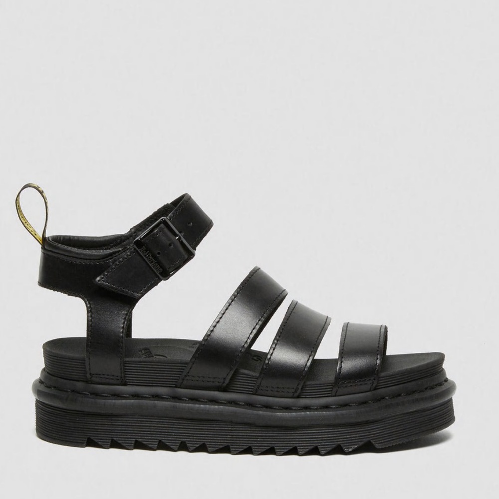 Dr. Martens BLAIRE Black Leather Platform Gladiator Sandals - Picture 3 of 9